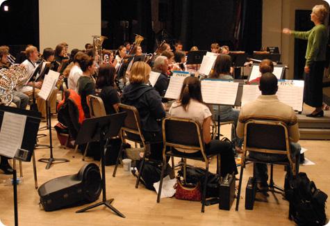 Orchestra rehearsing in Byrnes