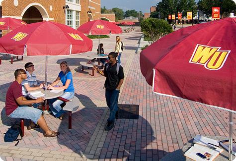 Students outside of the West Center