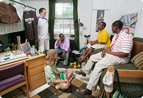 Students in dorm room