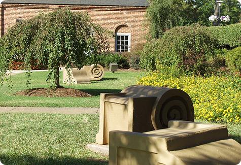 Close up of the Architectonic Benches
