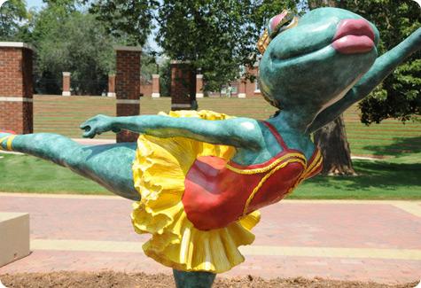 Amphibian dancer statue