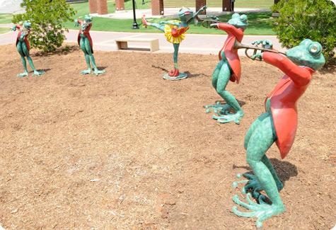 Amphibian quartet statues