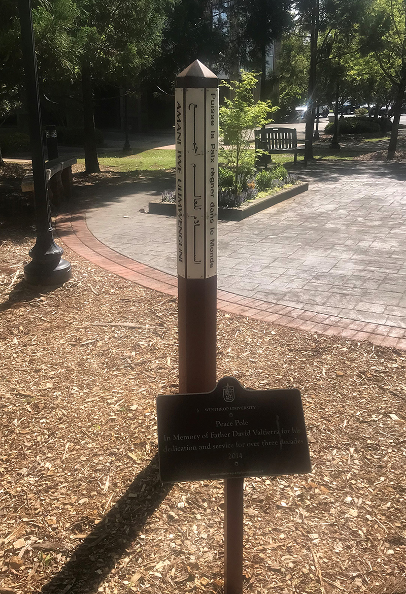 Peace Pole in Hardin Family Garden