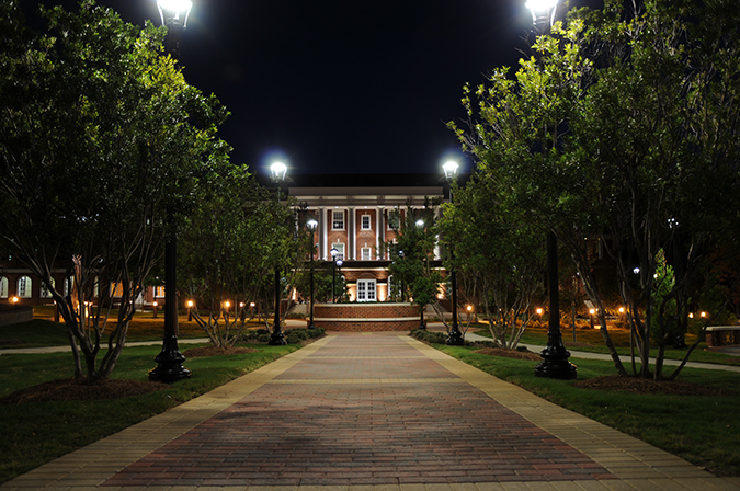 Hardin Family Garden at night