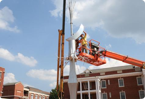 Winthrop Monolith Being Installed