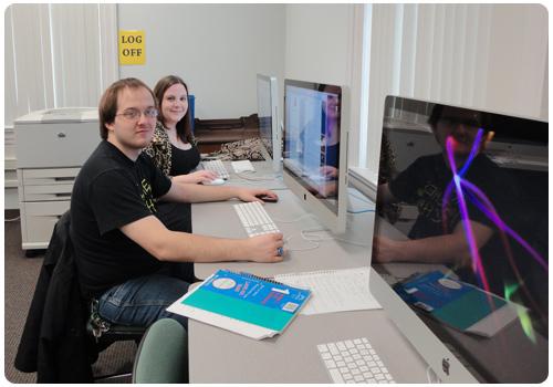 Students hard at work in the lab.