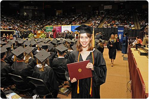 Smiling student at graduation