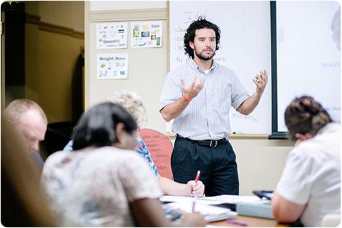 Professor speaking to class