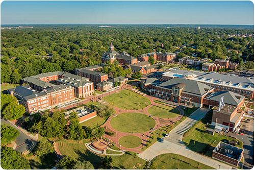 Aerial view of campus