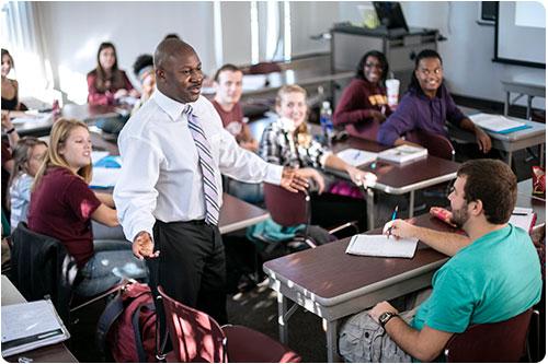 Professor lecturing in class