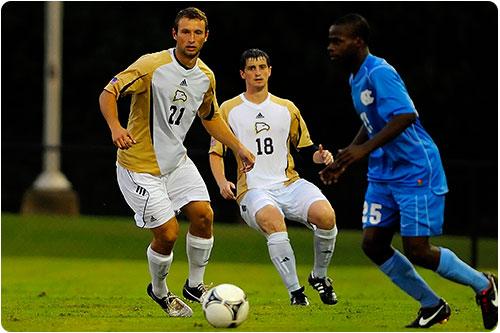 Mens Soccer Team during game
