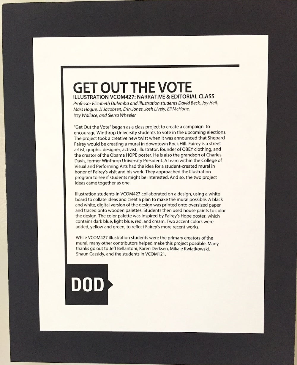 Placard for Mural