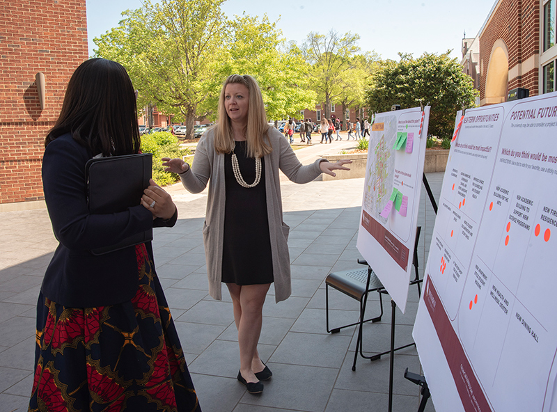 Discussion at the engagement poster session