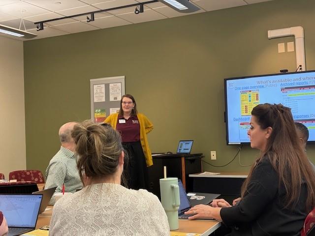 Maria presenting and answering great data questions!
