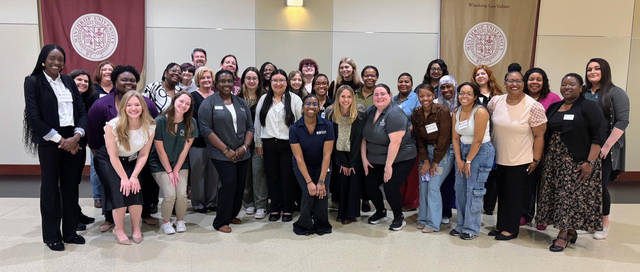Masters of Social Work students at a practicum event