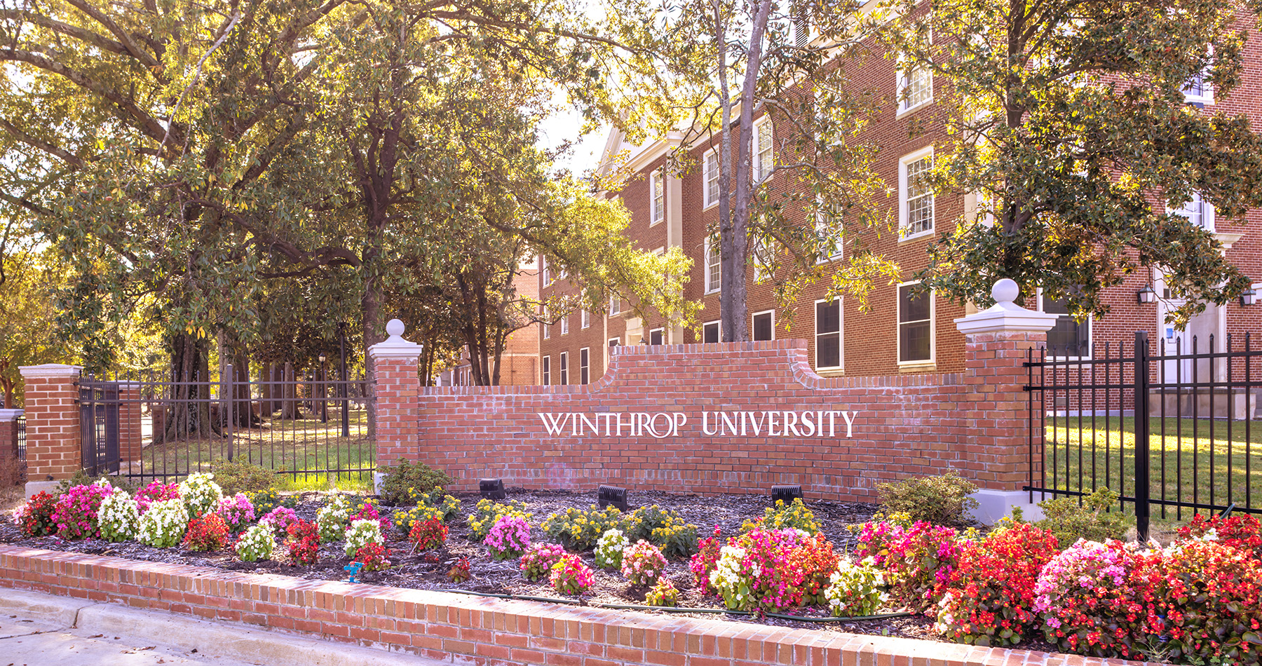 Winthrop University corner campus entrance