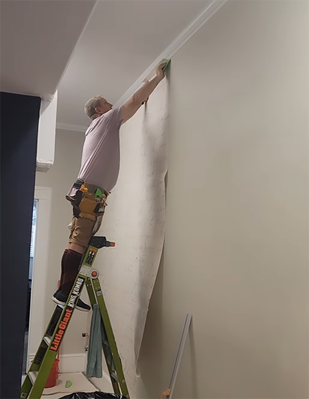 Progress photo of the Stewart House renovations