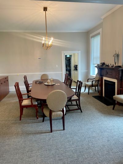 Progress photo of the Stewart House renovations