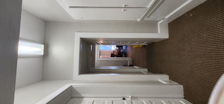 Progress photo of the Stewart House renovations