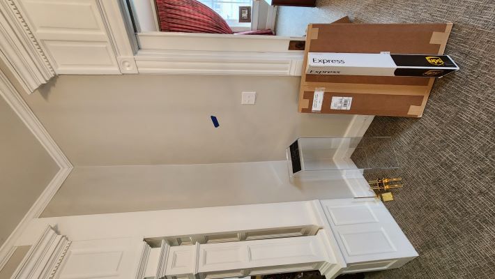 Progress photo of the Stewart House renovations