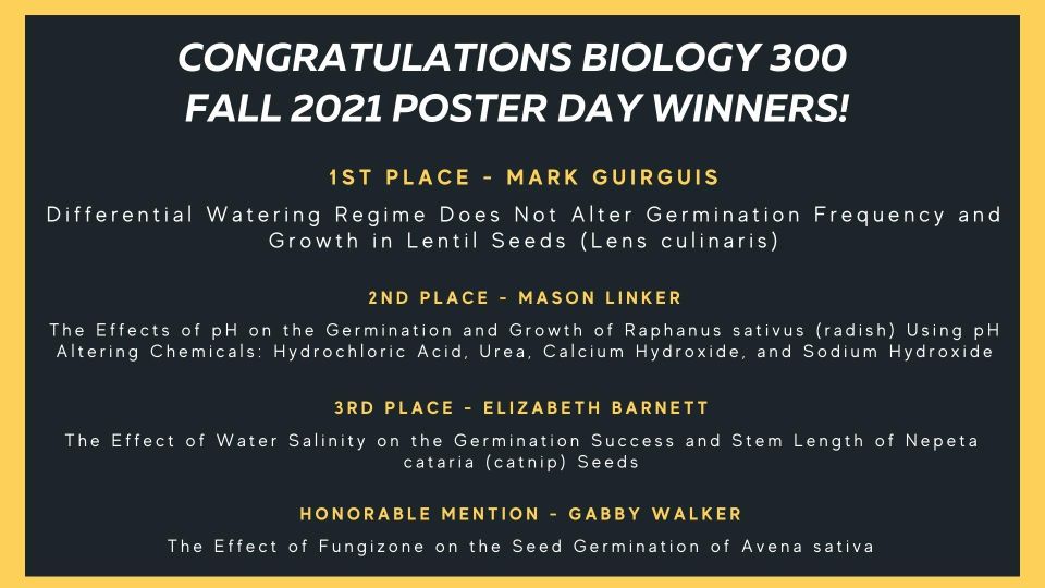 Biology 300 poster day winners