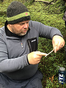 Dr. Werts collecting data in the field