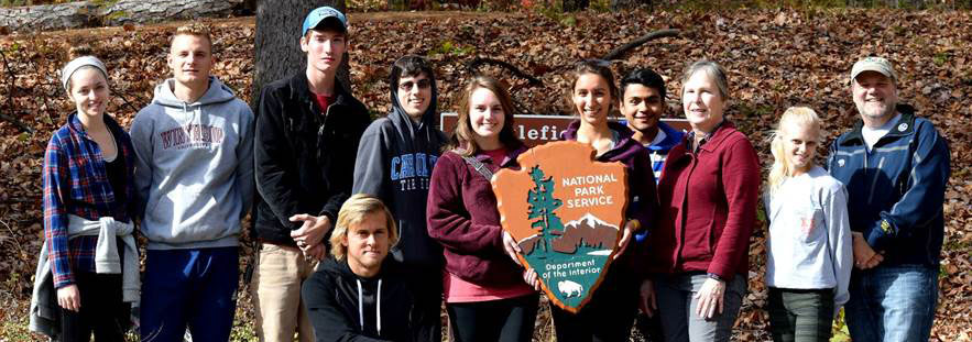 A group of students at a National Park