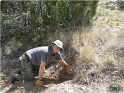 Student examines soils.