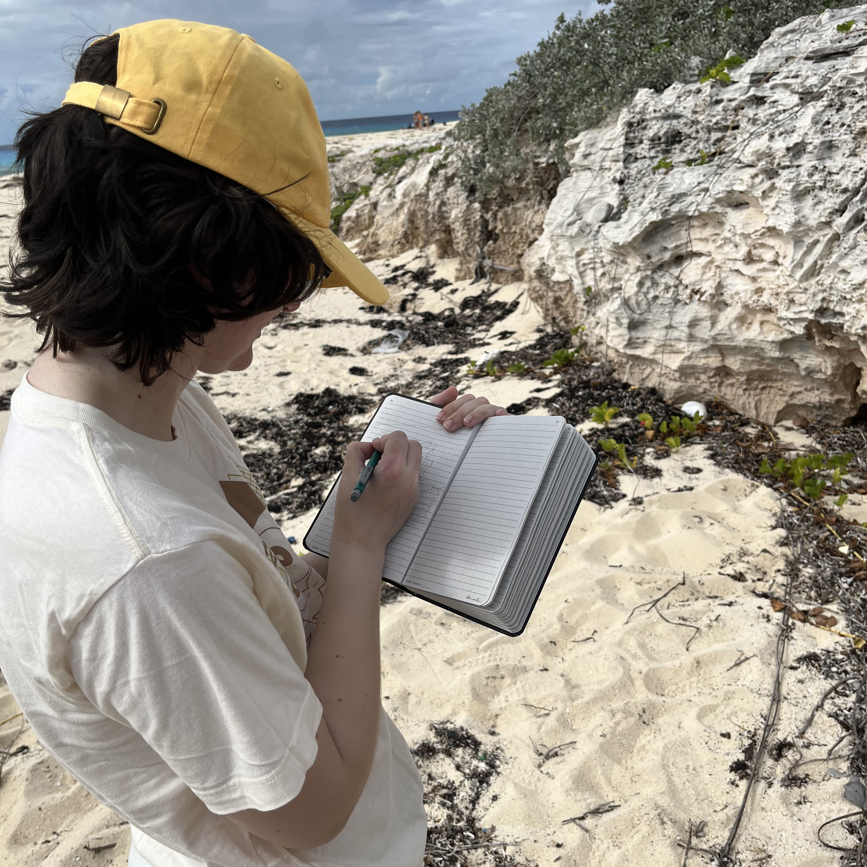 Student takes notes