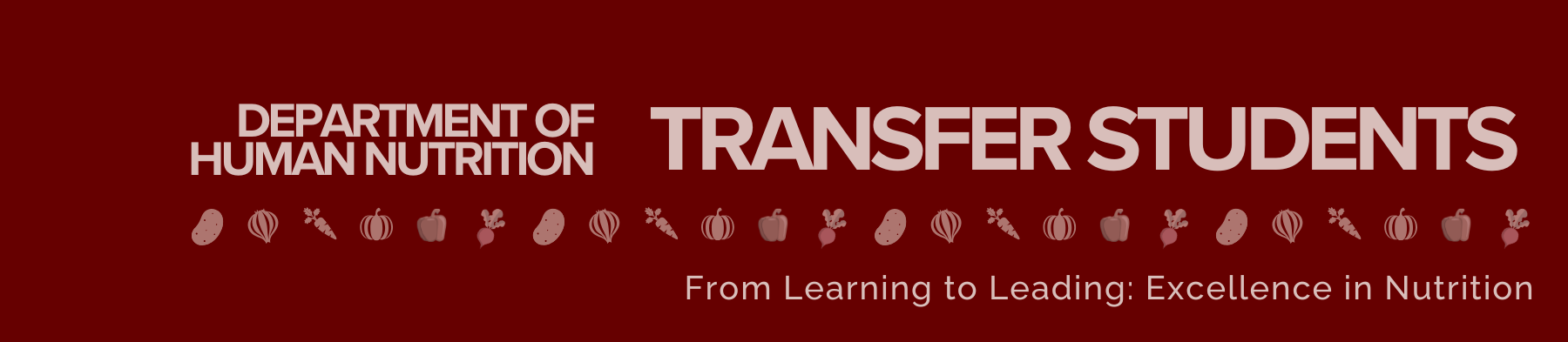 Thinking about transferring to Winthrop University? We would love to have you in the Department of Human Nutrition