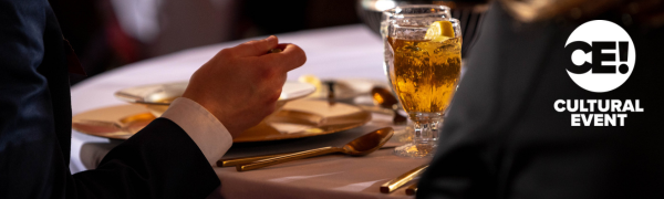 Close-up of student at etiquette dinner