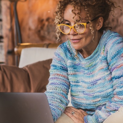Person looking at a computer