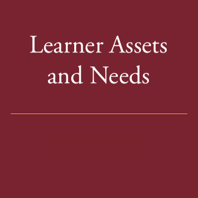 Learning Assets and Needs