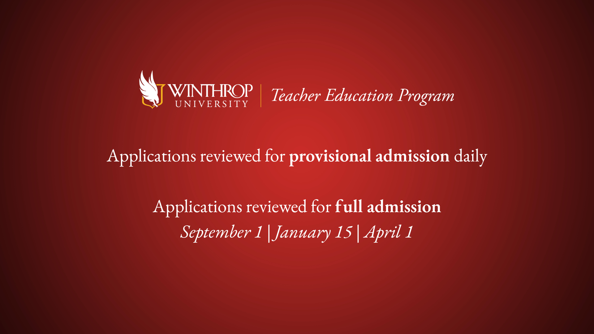 TED Admission Review Cycles