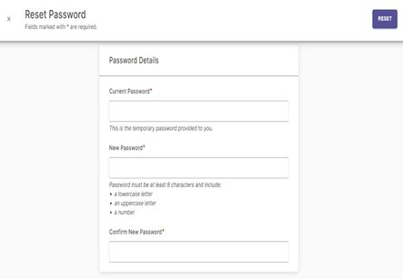 Reset password