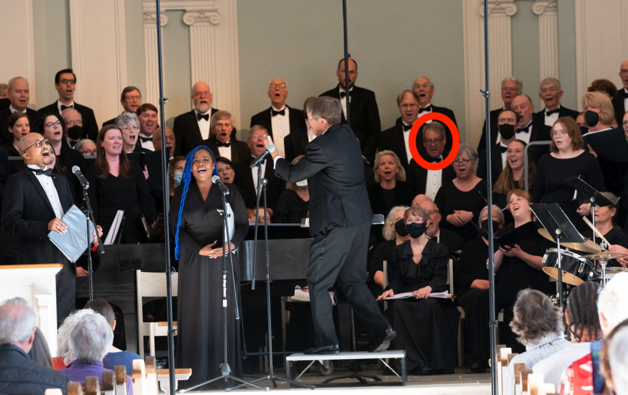 Choral Society of Durham performing Andre' Thomas’ Mass: A Celebration of Love and
                     Joy in the gospel style in April 2022