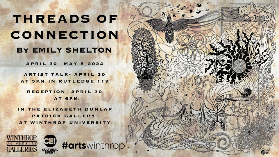 Threads of Connection: M.F.A. Thesis Exhibition III - Emily Shelton graphic