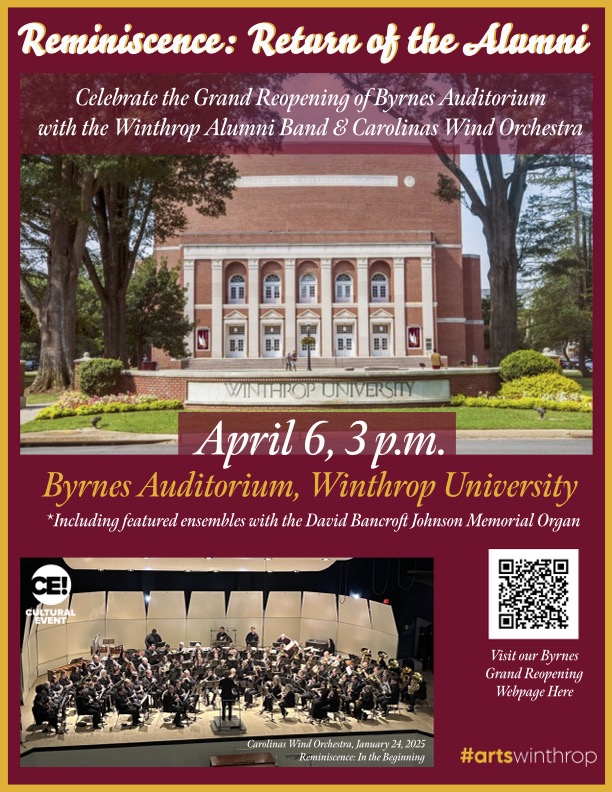 Reminiscence: Return of the Alumni; Byrnes Auditorium Grand Reopening featuring Carolinas Wind Orchestra and the Alumni Band graphic