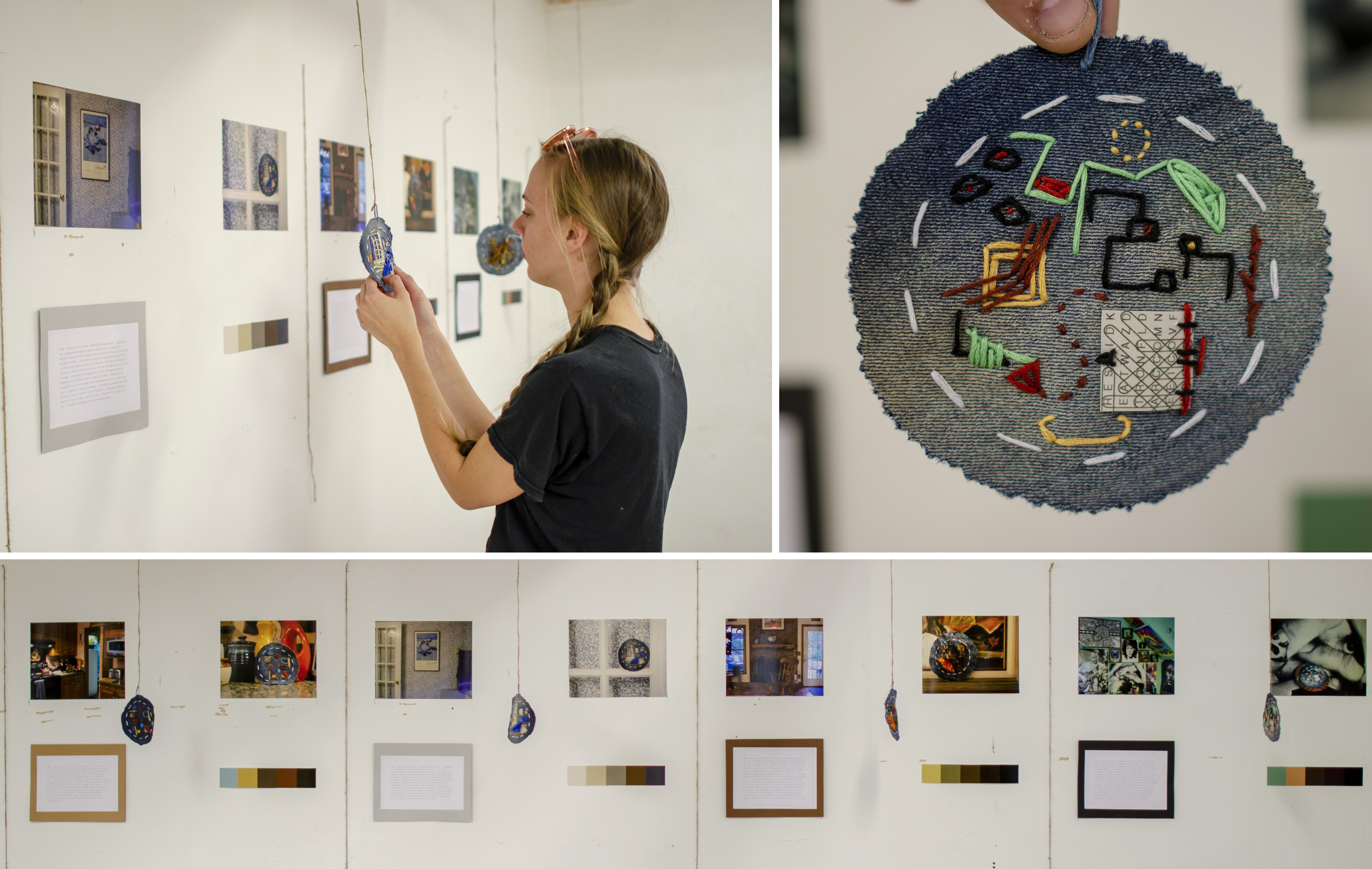 a student is in a gallery