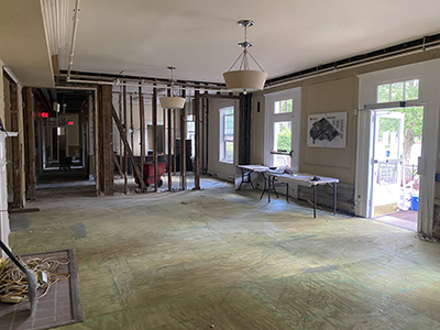 Demolished lobby area of Joynes