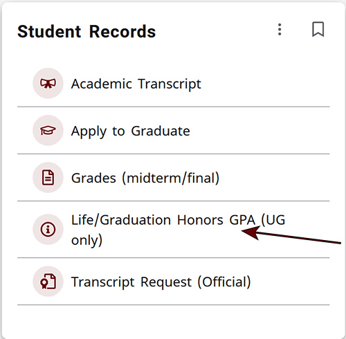Student Records Card Student Records Card