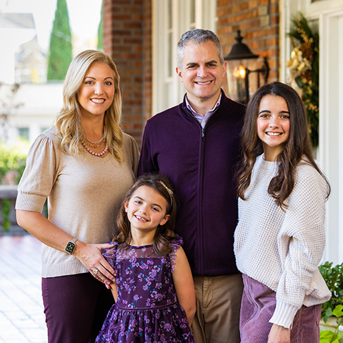 President Serna with his wife and two daughters