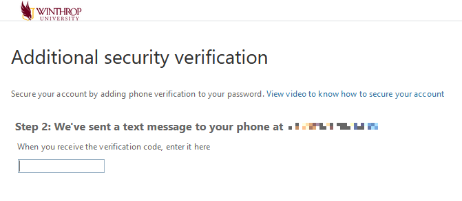 MFA setup enter code