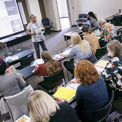 Faculty teaching in classroom