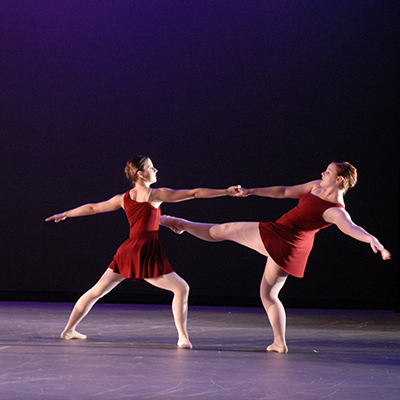 Two dancers on stage