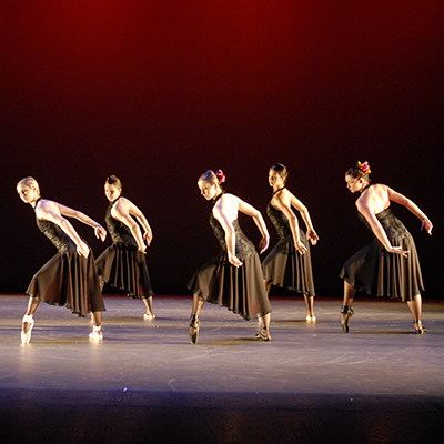 Student dancers on stage