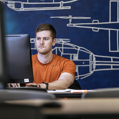 Student working on computer