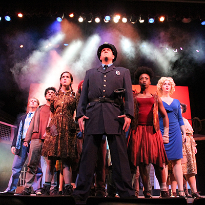 Students on stage