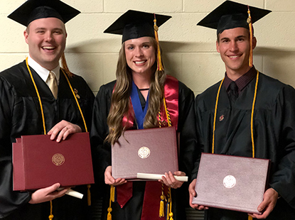 From left: Cooper Aiken, Blake Wallert, and Terrell Stauffer