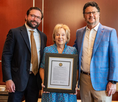 Board Chair Joel Hamilton, from left, Kathy Bigham and Gary Simrill